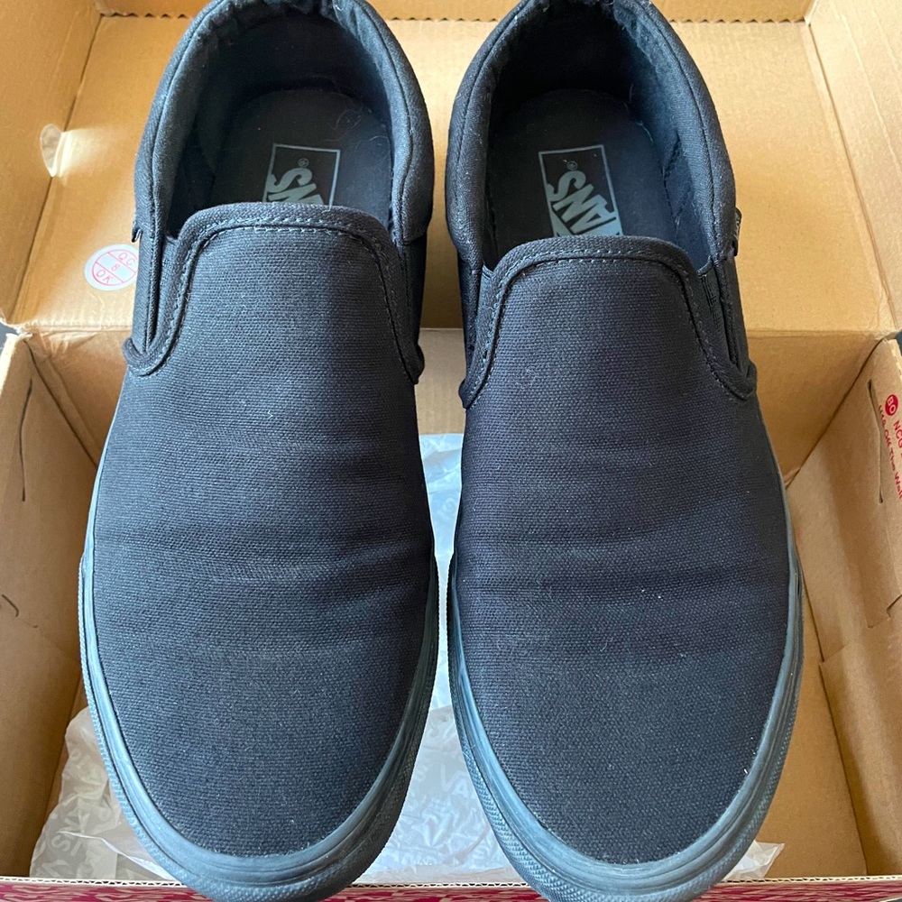 Black/Black Asher Canvas Vans